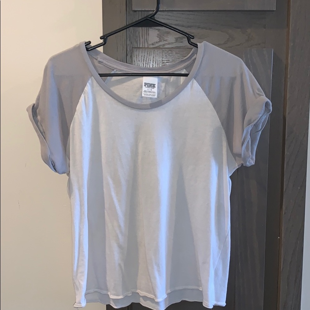 Victoria Secret plain white and gray t-shirt